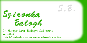 szironka balogh business card